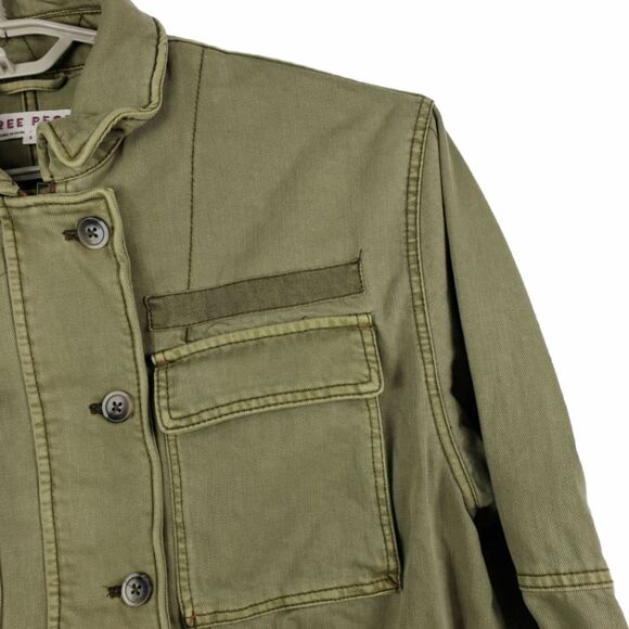 Free People Jacket Women's Small Green Military Utility Top Seize The Day - Picture 2 of 6